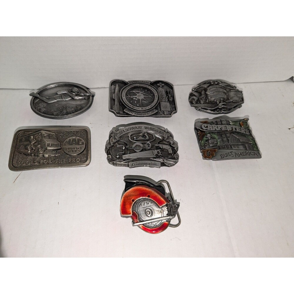 7 Vintage Bergamont, JJ Buckles, Siskiyou, & Bostock Brass Buckles